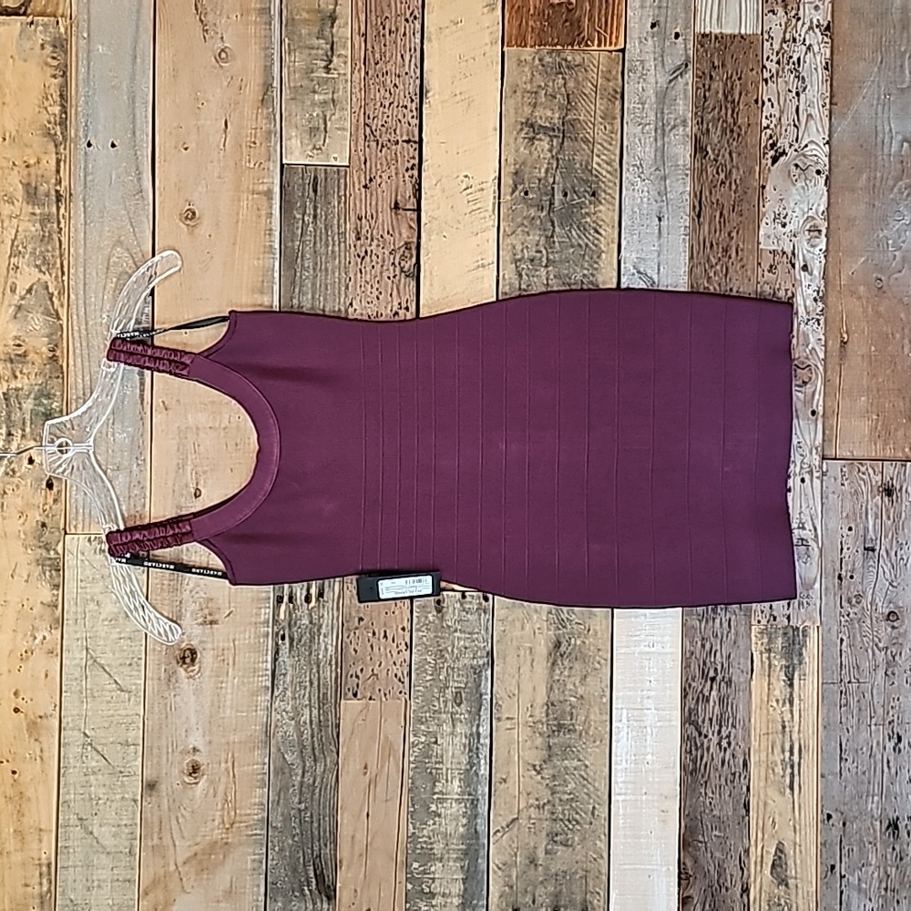 Marciano Mini Bandage Dress NWT XS Plum/Purple/Burgundy